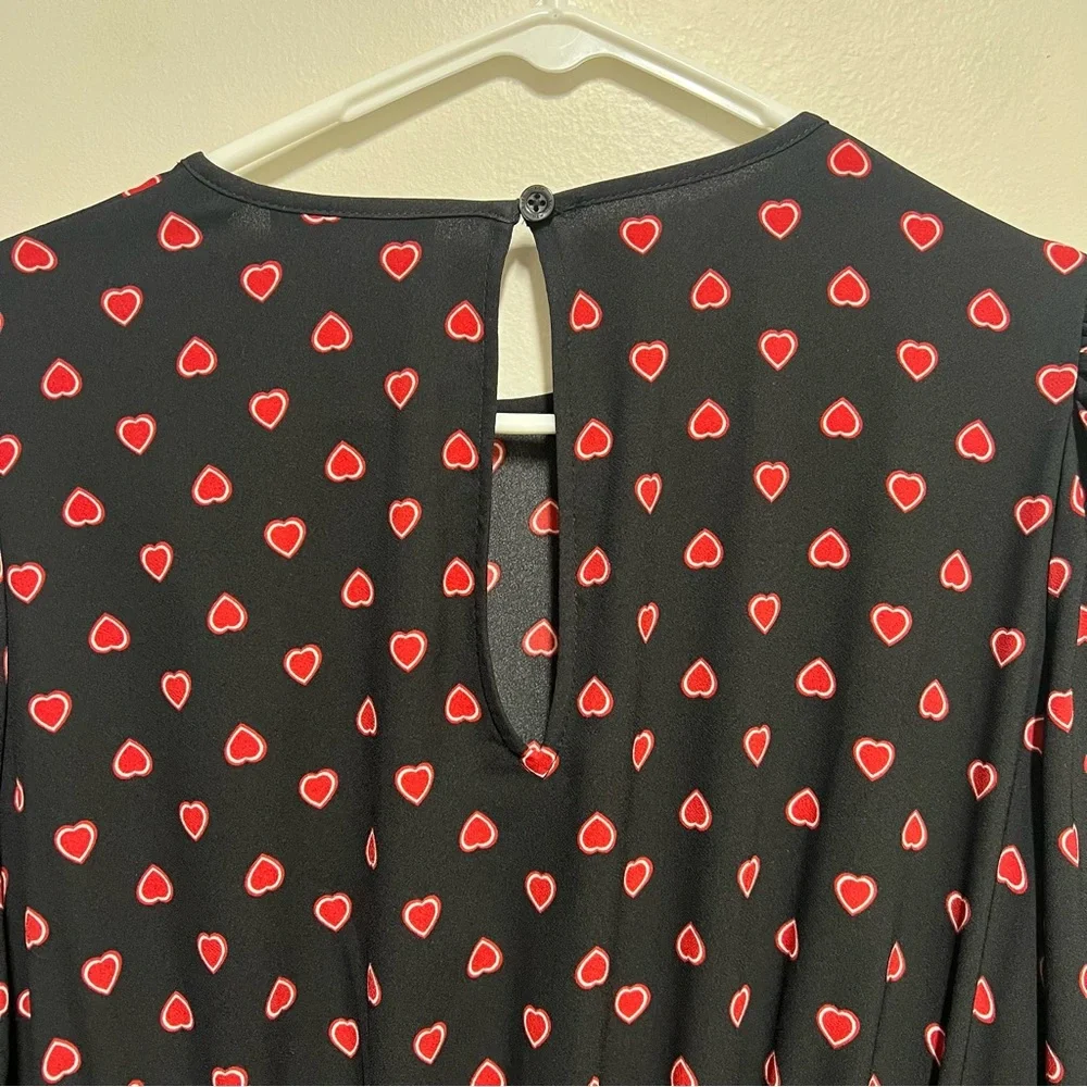 Kate Spade Heartfelt Geo Midi Dress Heart Print Size L - Picture 7 of 11